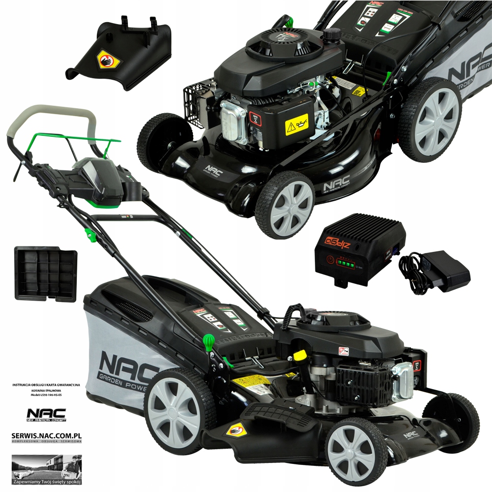BENZÍNOVÁ KOSAČKA NA TRÁVU NAC 51 CM POHON ELEKTRICKÝ ŠTART BOČNÉ VYHOĎOVANIE MULČOVANIE